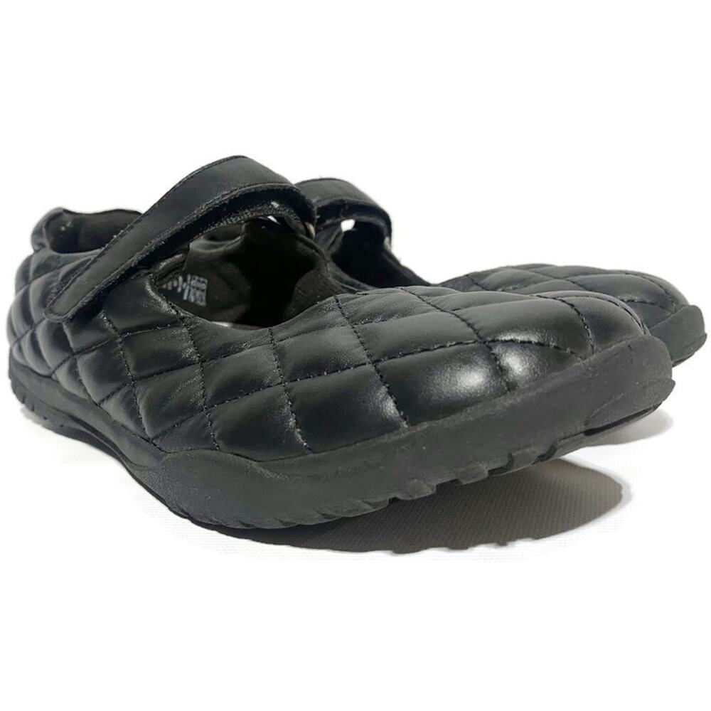 Lands' End Women's Mary Jane Shoes Size 6 Black Leather Quilted Strap Buckle - Picture 3 of 8
